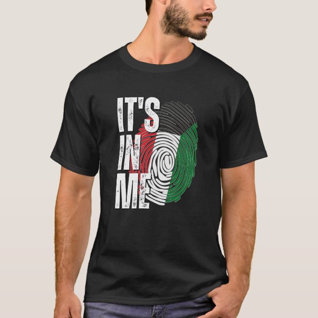 Es ist in Me Kuwait Flag Fingerprint Kuwaiti Herit T-Shirt (Vorderseite)