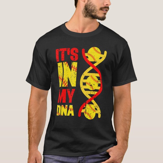 Es ist in meinem DNA Softball Sport Players Fans T T-Shirt (Vorderseite)