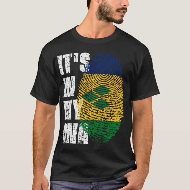 Es ist in meinem DNA St Vincent Grenadines Flag St T-Shirt (Vorderseite)