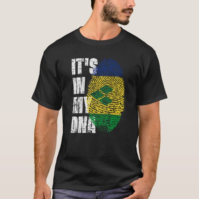 Es ist in meinem DNA Vincent & Grenadines Flag Wur T-Shirt (Vorderseite)