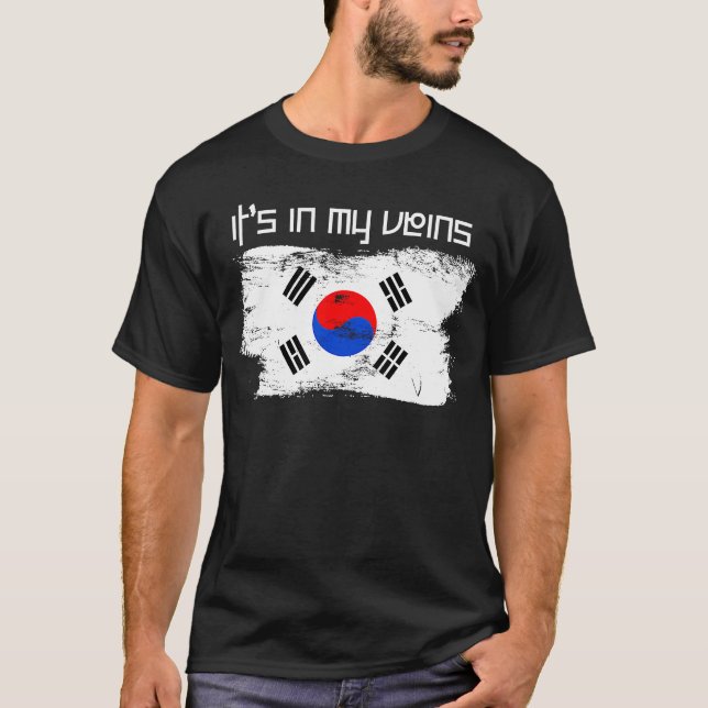 es ist in meinen Venen Patriotisches Erbe Südkorea T-Shirt (Vorderseite)