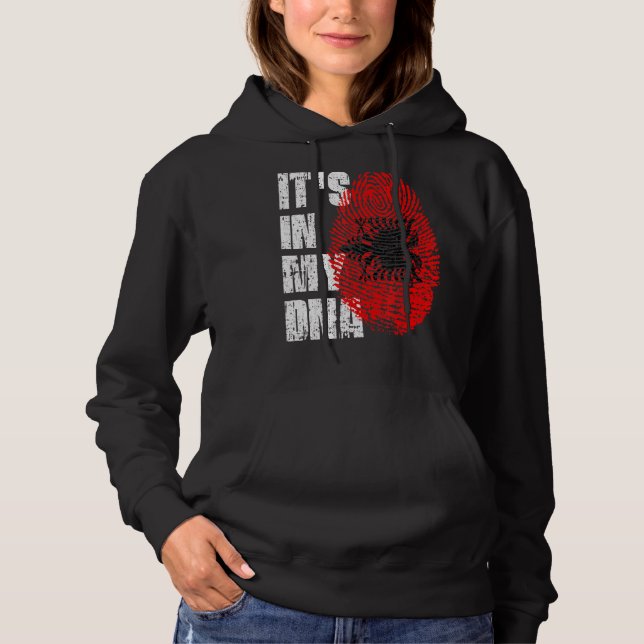 Es ist in meiner DNA Albanienflagge Albanisch Hoodie (Vorderseite)