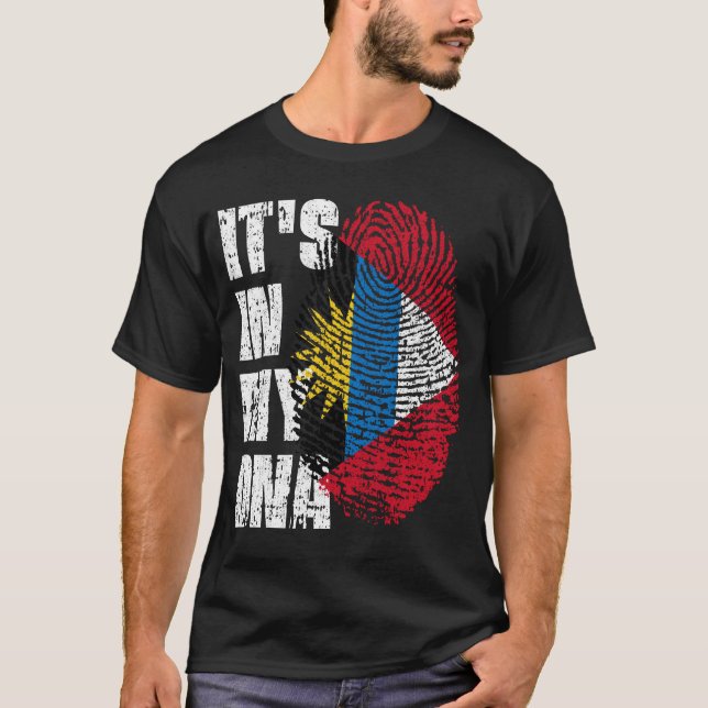 ES IST IN MEINER DNA, Antigua und Barbuda Flag T-Shirt (Vorderseite)