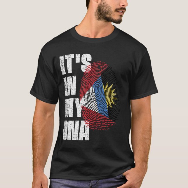 ES IST IN MEINER DNA, Antigua und Barbuda Flag T-Shirt (Vorderseite)