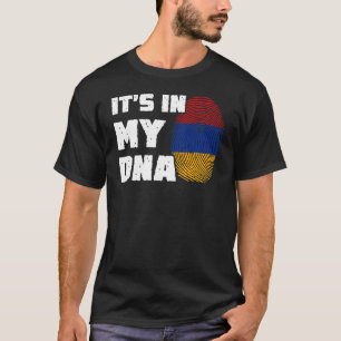 Es ist in meiner DNA armenische Flagge Fingerabdru T-Shirt