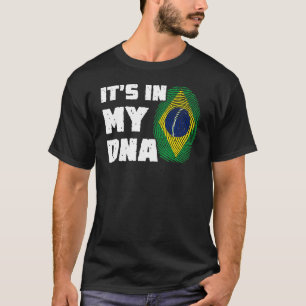 Es ist in meiner DNA Brasilien-Flagge Fingerabdruc T-Shirt