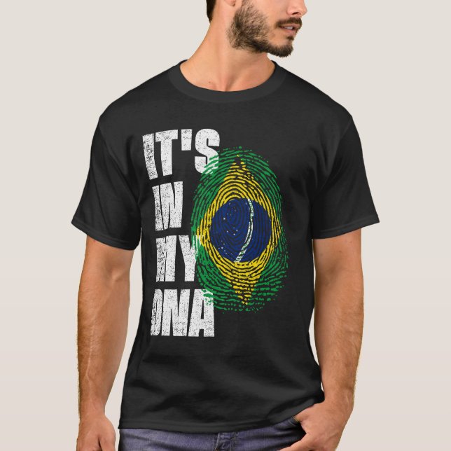 ES IST IN MEINER DNA-Brasilien-Flagge T-Shirt (Vorderseite)