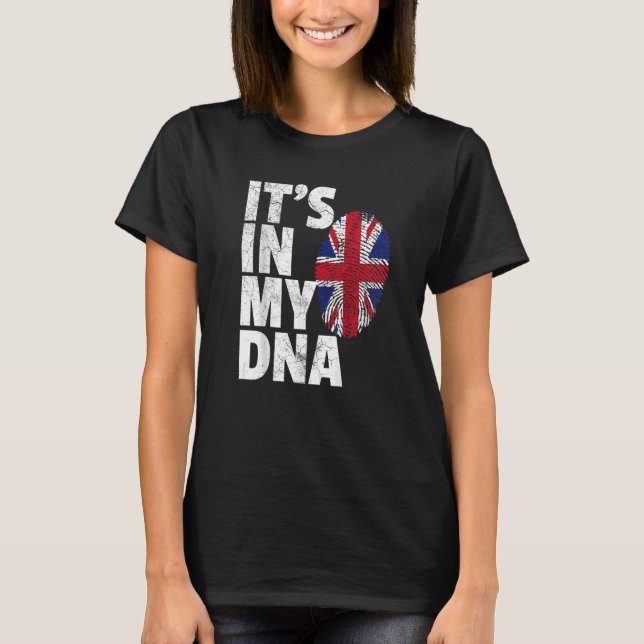 ES IST IN MEINER DNA British Flag England Großbrit T-Shirt (Vorderseite)