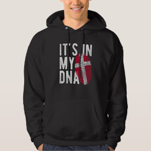 es ist in meiner DNA Dänemark-Flagge Fingerabdruck Hoodie