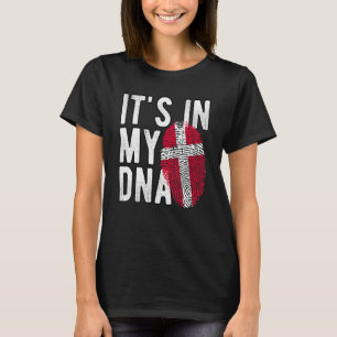 es ist in meiner DNA Dänemark-Flagge Fingerabdruck T-Shirt