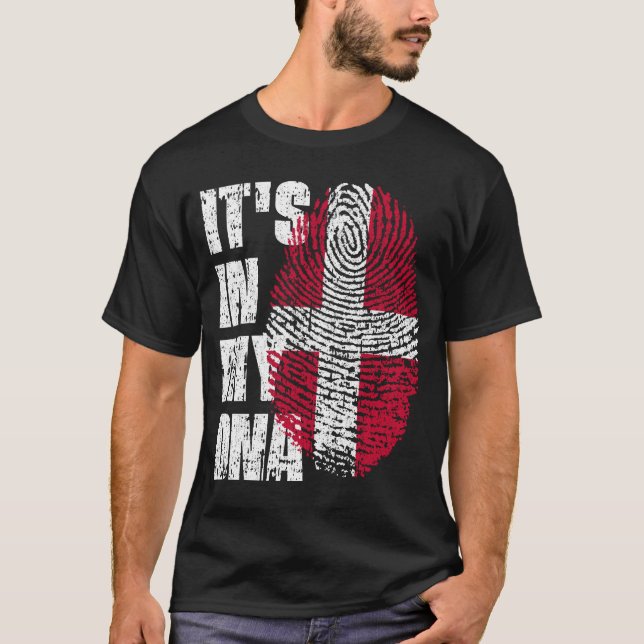 ES IST IN MEINER DNA Dänemark Flaggen Jungs Mädche T-Shirt (Vorderseite)