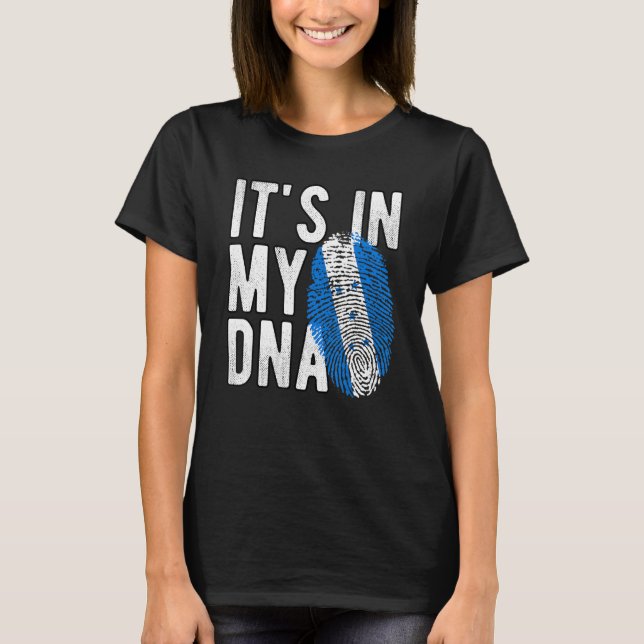 es ist in meiner DNA Honduras-Flagge Fingerprint T-Shirt (Vorderseite)