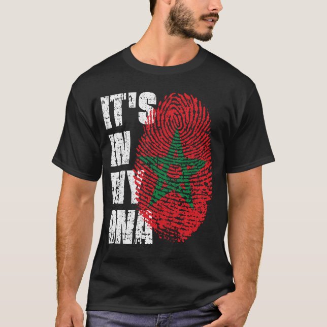 ES IST IN MEINER DNA Marokko Flag Jungs Mädchen Ge T-Shirt (Vorderseite)