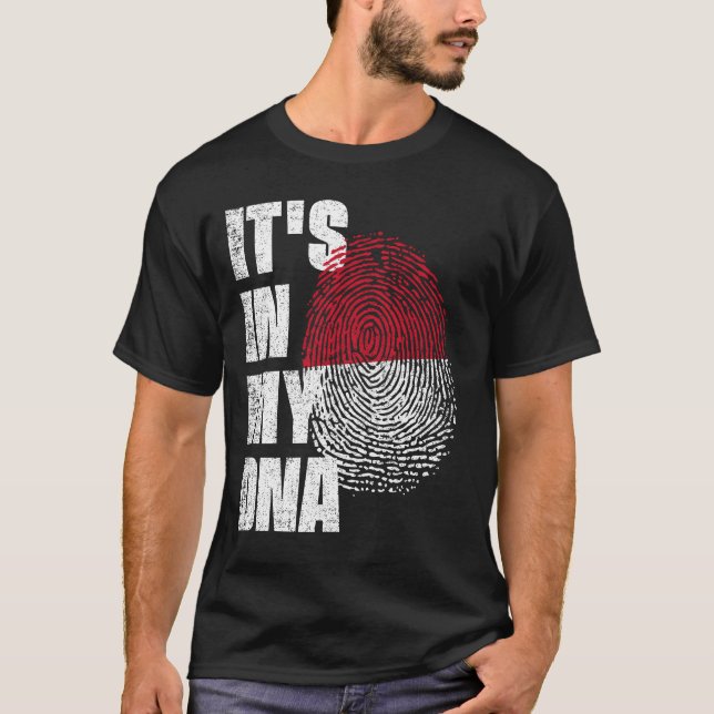 ES IST IN MEINER DNA-Monaco-Fahne T-Shirt (Vorderseite)