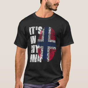 ES IST IN MEINER DNA Norwegische Flagge T-Shirt