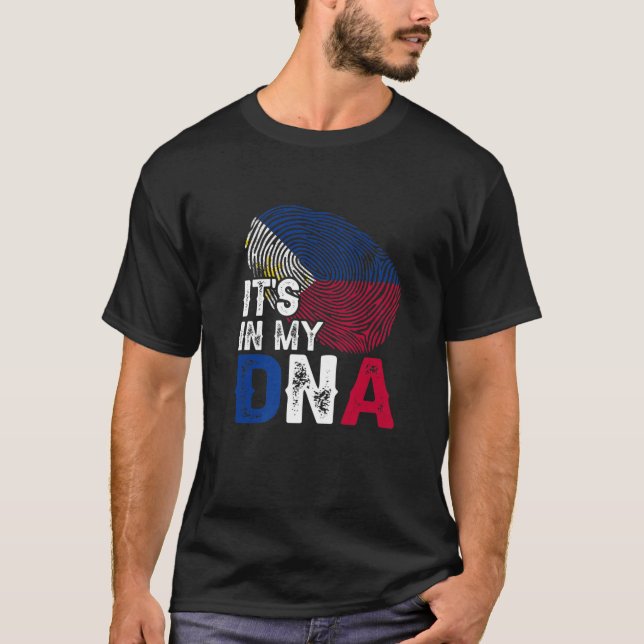 Es ist in meiner DNA Philippinen Flag Fingerprint  T-Shirt (Vorderseite)