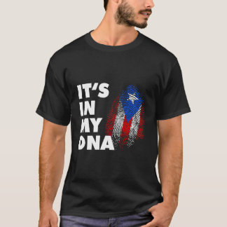 Es Ist In Meiner Dna Puerto Rico Fingerabdruck Bor T-Shirt