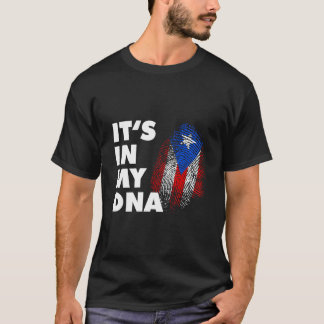 Es Ist In Meiner Dna Puerto Rico Fingerabdruck Bor T-Shirt