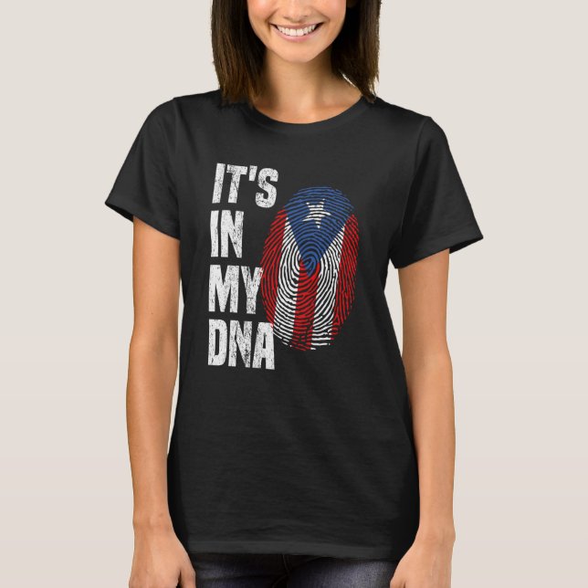 ES IST IN MEINER DNA Puerto Rico Flag Puerto Rican T-Shirt (Vorderseite)