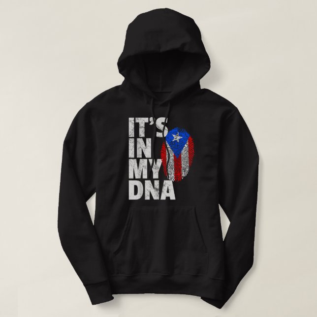 ES IST IN MEINER DNA Puerto Rico Rico Rico Flag Mä Hoodie (Design vorne)