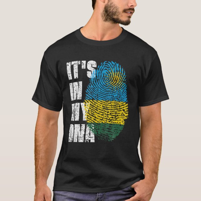 Es ist in meiner DNA Ruanda Flag Ruanda T-Shirt (Vorderseite)