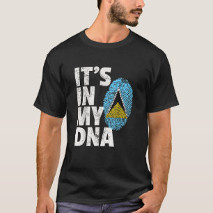 ES IST IN MEINER DNA Saint St. Lucia Flag Weihnach T-Shirt