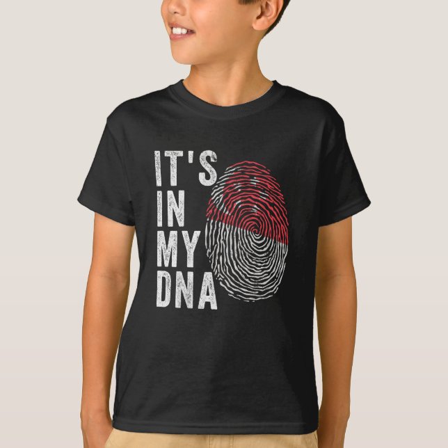 Es ist in meiner DNA - Singapur-Flagge T-Shirt (Vorderseite)