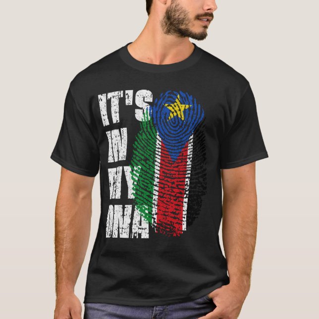 ES IST IN MEINER DNA, South Sudan Flag Boy Girl Gi T-Shirt (Vorderseite)
