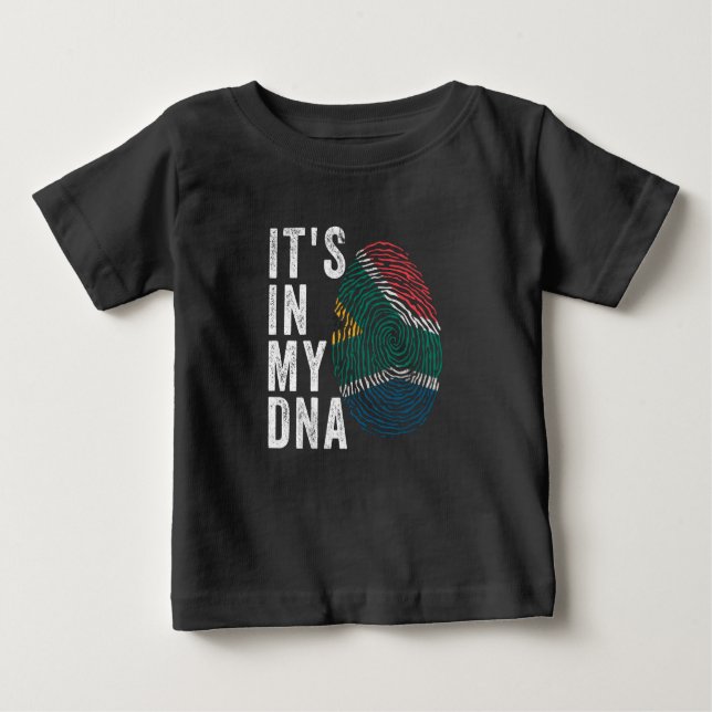Es ist in meiner DNA - Südafrikanische Flagge Baby T-shirt (Vorderseite)