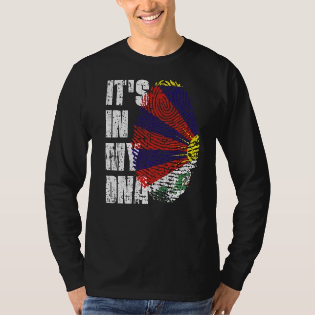 Es ist in meiner Dna Tibet-Flagge tibetisch T-Shirt (Vorderseite)