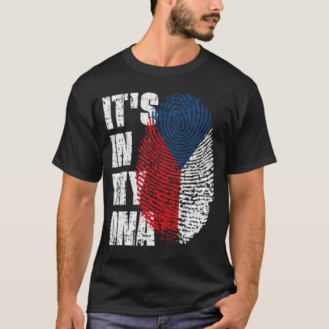 ES IST IN MEINER DNA Tschechische Republik Flaggen T-Shirt (Vorderseite)