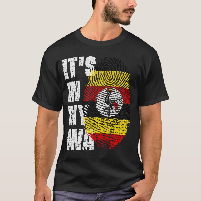 ES IST IN MEINER DNA Uganda Flag Boy Girl Geschenk T-Shirt (Vorderseite)