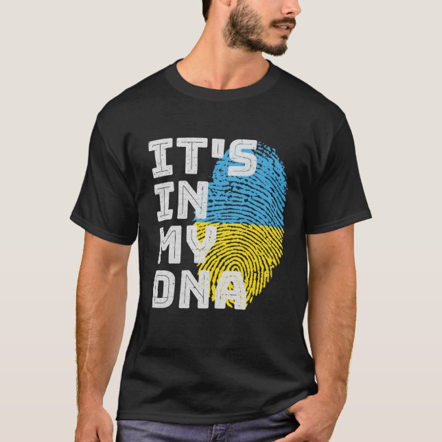 Es ist in meiner DNA Ukraine Flag Fingerprint T-Shirt (Vorderseite)
