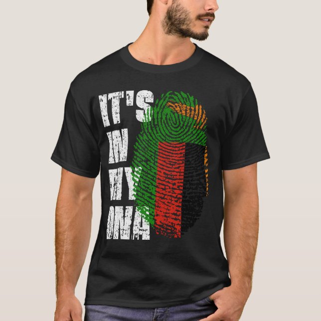 ES IST IN MEINER DNA Zambia Flag Junge Mädchen Ges T-Shirt (Vorderseite)