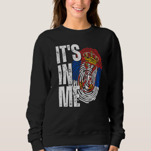 Es ist in mir Serbien Flag Fingerprint serbisches Sweatshirt