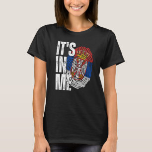 Es ist in mir Serbien Flag Fingerprint serbisches T-Shirt