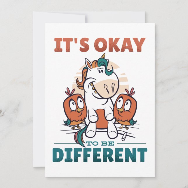 Es ist in Ordnung, anders zu sein Einladung (Vorderseite)