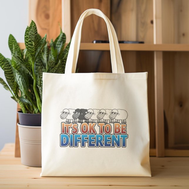 Es ist in Ordnung, ein anderes BLACK SHEEP zu sein Tragetasche (Custom Tote Bag)