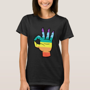 Es ist in Ordnung, ein Gay Pride-Regenbogen-OK-Han T-Shirt