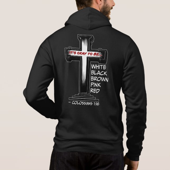 "Es ist in Ordnung, Farbe zu haben" Cross Hoodie (Rückseite)