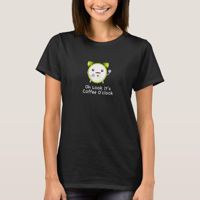 Es ist Kaffee O'clock Drinking Espresso Cafe Break T-Shirt (Vorderseite)