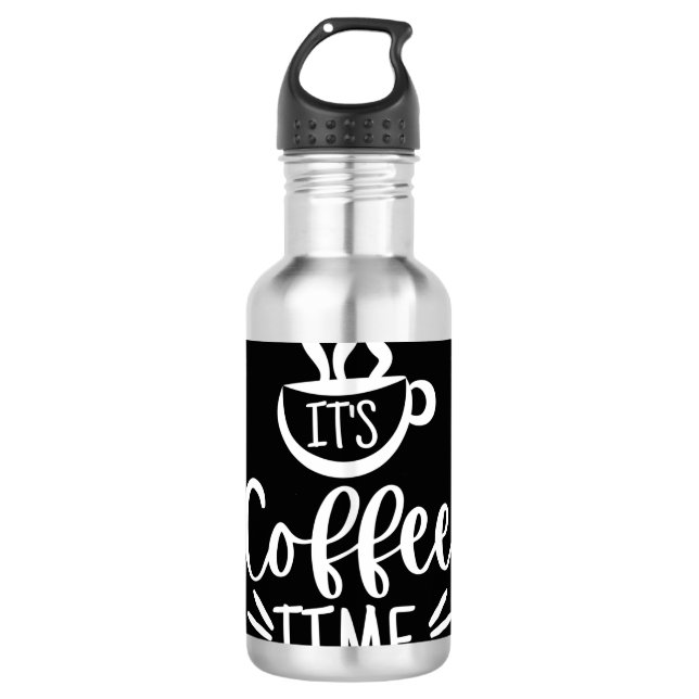 Es ist Kaffeezeit Edelstahlflasche (Vorderseite)