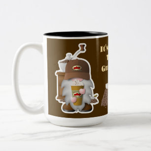 Es ist Kaffeezeit, Gnome! Zweifarbige Tasse