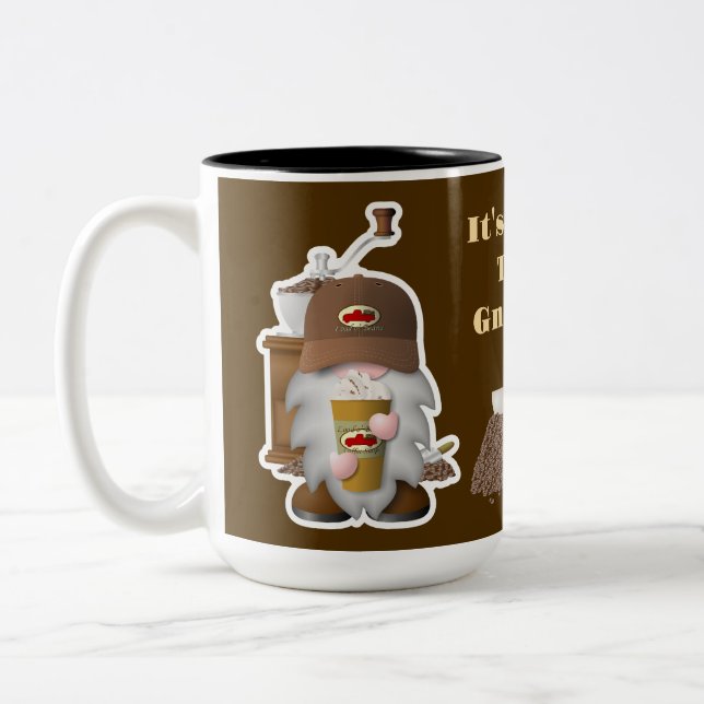 Es ist Kaffeezeit, Gnome! Zweifarbige Tasse (Links)