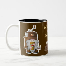 Es ist Kaffeezeit, Gnome! Zweifarbige Tasse