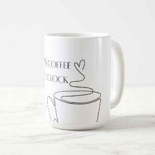 Es ist Kaffeezeit-Motiv minimalistische Strichzeic Kaffeetasse