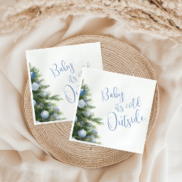 Es ist kalt draußen Blaue Schleife Winter-Baby-Par Serviette