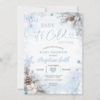 Es ist kalt draußen, blaue Winter-Baby-Party 