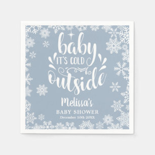 Es ist kalt draußen Blue Boy Winter-Baby-Party Serviette