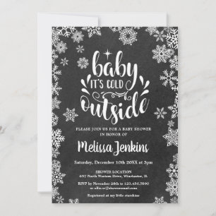 Es ist kalt draußen Chalkboard Winter Baby Dusche Einladung